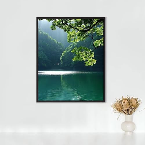 Diamond Painting Katze, Diamond Painting Erwachsene See Bastelset, DIY Diamant Malerei Runder Vollbohrer Diamanten Kinder Malerei Stickerei Kreuzstich Dekoration, Geschenk (90x120cm) PJY9 2-P von RNXAOPEN