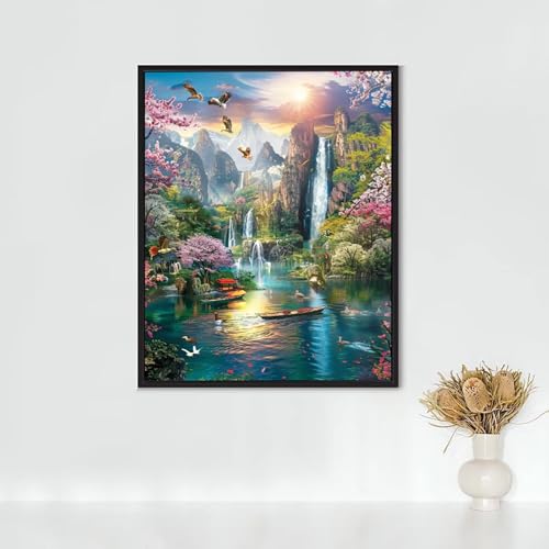 Diamond Painting Landschaft, Diamond Painting Erwachsene Fallen Bastelset, DIY Diamant Malerei Runder Vollbohrer Diamanten Kinder Malerei Stickerei Kreuzstich Dekoration, Geschenk 80 x 100 cm PJY7 M-O Diamond Painting Landschaft, Diamond Painting Erwachsene Fallen Bastelset, DIY Diamant Malerei Runder Vollbohrer Diamanten Kinder Malerei Stickerei Kreuzstich Dekoration, Geschenk 80 x 100 cm PJY7 M-O von RNXAOPEN