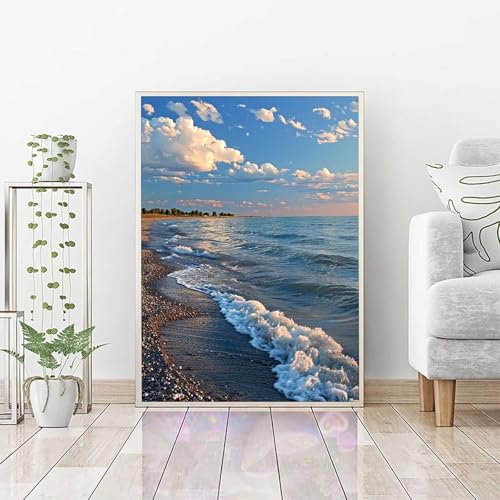 Diamond Painting Ozean, Daiments Painting Erwachsene Himmel Bastelset, Diamond Art Runder Vollbohrer Diamanten Kinder Malerei Stickerei Kreuzstich, Wohnzimmer Dekoration, Geschenk 40 x 50 cm PJY3 8-5 Diamond Painting Ozean, Daiments Painting Erwachsene Himmel Bastelset, Diamond Art Runder Vollbohrer Diamanten Kinder Malerei Stickerei Kreuzstich, Wohnzimmer Dekoration, Geschenk 40 x 50 cm PJY3 8-5 von RNXAOPEN