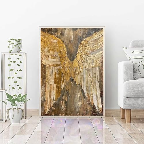 Diamond Painting Schmetterling, Daiments Painting Erwachsene Flügel Bastelset, Diamond Art Runder Vollbohrer Diamanten Kinder Malerei Stickerei Kreuzstich, Wohnzimmer, Geschenk 40 x 50 cm PJY3 9-O von RNXAOPEN