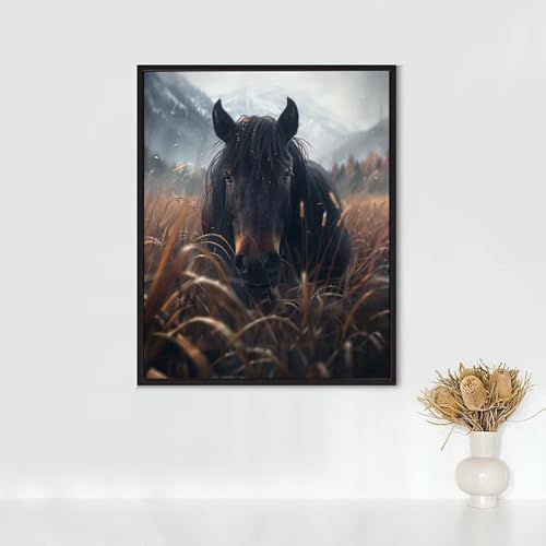 Diamond Painting Tier, Diamond Painting Erwachsene Pferd Bastelset, DIY Diamant Malerei Runder Vollbohrer Diamanten Kinder Malerei Stickerei Kreuzstich Dekoration, Geschenk (90x120cm) PJY9 9-0 von RNXAOPEN