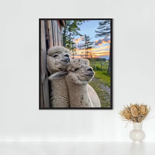 Diamond Painting Tier, Diamond Painting Erwachsene Schaf Bastelset, DIY Diamant Malerei Runder Vollbohrer Diamanten Kinder Malerei Stickerei Kreuzstich Dekoration, Geschenk 40 x 50 cm PJY3 4-E von RNXAOPEN
