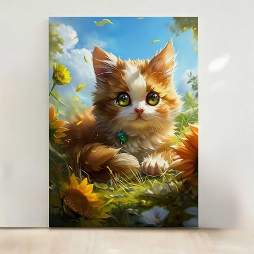Katze Diamond Painting, 5D Blume Diamond Painting Erwachsene Diamant Malerei DIY Steine Kristall Kunst Bastelnset Erwachsene Anfänger Set, zur Zimmer Wanddeko, Geschenke für Frauen 30x40CM PjY703 8-N Katze Diamond Painting, 5D Blume Diamond Painting Erwachsene Diamant Malerei DIY Steine Kristall Kunst Bastelnset Erwachsene Anfänger Set, zur Zimmer Wanddeko, Geschenke für Frauen 30x40CM PjY703 8-N von RNXAOPEN