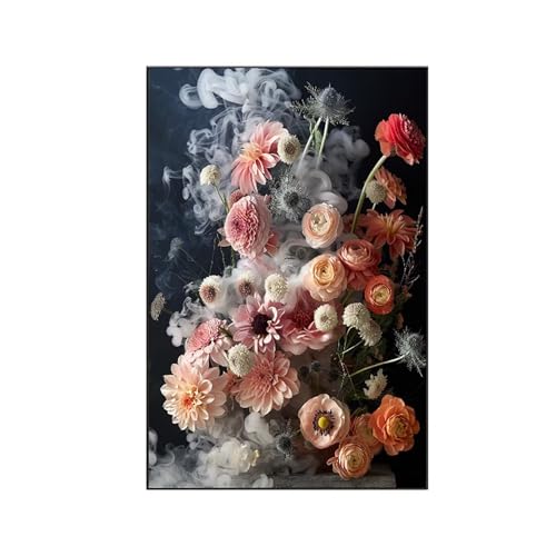 Malen Nach Zahlen Erwachsene Blumen Malen Nach Zahlen, Paint by Numbers Nelke Bastelset Erwachsene Frauen mit Pinseln und Acrylfarben für Deko Wohnzimmer Schlafzimmer, Geschenke (70x95cm) 1-0 von RNXAOPEN