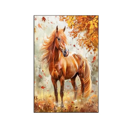 Malen Nach Zahlen Erwachsene Tier Malen Nach Zahlen, Paint by Numbers Pferd Bastelset Erwachsene Frauen mit Pinseln und Acrylfarben für Deko Wohnzimmer Schlafzimmer, Geschenke 80 x 110 cm 5-0 von RNXAOPEN