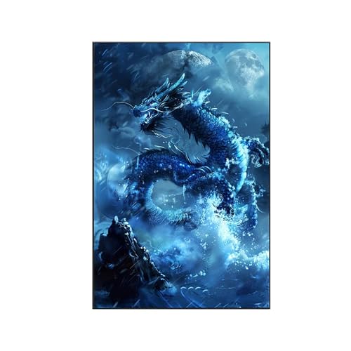 Meereslebewesen Malen Nach Zahlen Erwachsene, Malen Nach Zahlen Drachen, DIY Paint by Numbers Set Pinseln und Acrylfarben für Anfänger Geeignet mit Zimmer Deko Asthetik, Geschenke 80x110cm F-W von RNXAOPEN
