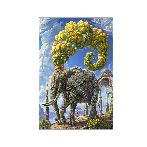 Meereslebewesen Malen Nach Zahlen Erwachsene, Malen Nach Zahlen Elefant, DIY Paint by Numbers Set Pinseln und Acrylfarben für Anfänger Geeignet mit Zimmer Deko Asthetik, Geschenke 90 x 120 cm 5-P von RNXAOPEN