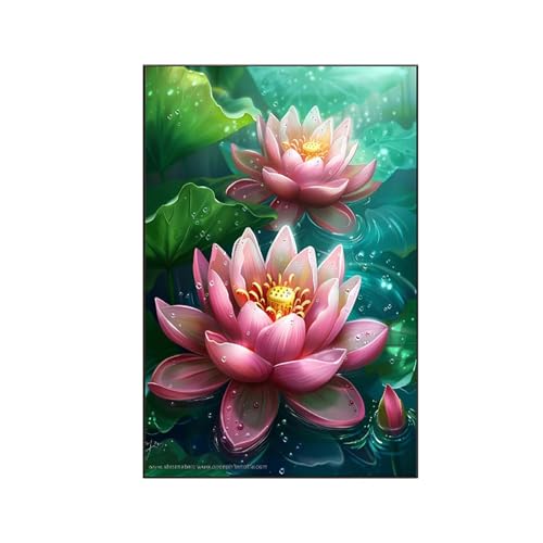 RNXAOPEN Anlage Malen Nach Zahlen Erwachsene, Malen Nach Zahlen Lotus, DIY Paint by Numbers Set Pinseln und Acrylfarben für Anfänger Geeignet mit Zimmer Deko Asthetik, Geschenke 90 x 120 cm 6-H von RNXAOPEN