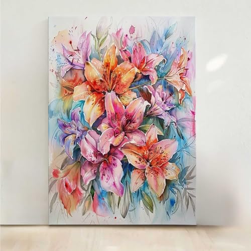 RNXAOPEN Blume Diamond Painting, 5D Blumen Diamond Painting Erwachsene Diamant Malerei DIY Steine Kristall Kunst Bastelnset Erwachsene Anfänger Set, zur Zimmer Wanddeko, Geschenke 40x50CM PjY7853 A-9 von RNXAOPEN