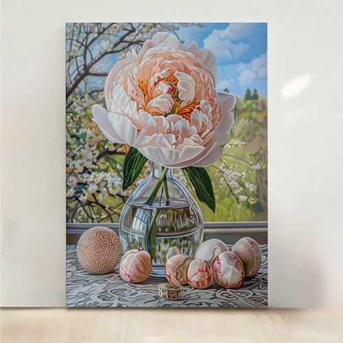 RNXAOPEN Blume Diamond Painting, 5D Blumen Diamond Painting Erwachsene Diamant Malerei DIY Steine Kristall Kunst Bastelnset Erwachsene Anfänger Set, zur Zimmer Wanddeko, Geschenke 50x65cm PjY1041 0-8 von RNXAOPEN