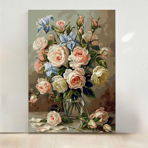 RNXAOPEN Blume Diamond Painting, 5D Blumen Diamond Painting Erwachsene Diamant Malerei DIY Steine Kristall Kunst Bastelnset Erwachsene Anfänger Set, zur Zimmer Wanddeko, Geschenke 80x100CM PjY757 4-5 von RNXAOPEN