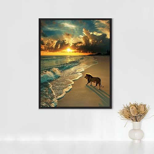 RNXAOPEN Diamond Painting Erwachsene Katze Diamond Painting LöWe DIY Vollbohrer Diamant Malerei Set Anfänger, Diamant Kunst Malerei Stickerei Set, Wanddeko und Zimmer Deko, Geschenke 60x80CM PJY5 S-3 RNXAOPEN Diamond Painting Erwachsene Katze Diamond Painting LöWe DIY Vollbohrer Diamant Malerei Set Anfänger, Diamant Kunst Malerei Stickerei Set, Wanddeko und Zimmer Deko, Geschenke 60x80CM PJY5 S-3 von RNXAOPEN