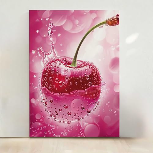 RNXAOPEN Diamond Painting Erwachsene Obst Diamant Painting Bilder Kirsche 5D DIY Mosaikherstellung Basteln Erwachsene Anfänger Set für Heim Schlafzimmer Deko Wohnzimmer, Geschenke 30x40CM PjY2228 W-G von RNXAOPEN