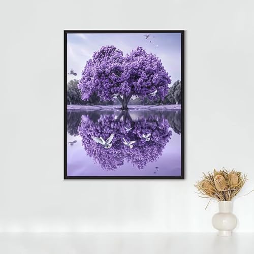 RNXAOPEN Diamond Painting Katze, Diamond Painting Erwachsene BäUme Bastelset, DIY Diamant Malerei Runder Vollbohrer Diamanten Kinder Malerei Stickerei Kreuzstich Dekoration, Geschenk 50x70cm PJY4 D-M von RNXAOPEN