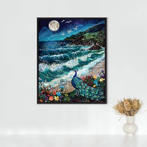 RNXAOPEN Diamond Painting Katze, Diamond Painting Erwachsene Pfau Bastelset, DIY Diamant Malerei Runder Vollbohrer Diamanten Kinder Malerei Stickerei Kreuzstich Dekoration, Geschenk 80x110cm PJY8 5-0 RNXAOPEN Diamond Painting Katze, Diamond Painting Erwachsene Pfau Bastelset, DIY Diamant Malerei Runder Vollbohrer Diamanten Kinder Malerei Stickerei Kreuzstich Dekoration, Geschenk 80x110cm PJY8 5-0 von RNXAOPEN