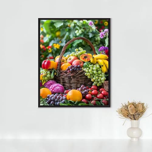 RNXAOPEN Diamond Painting Obst, Diamond Painting Erwachsene Apfel Bastelset, DIY Diamant Malerei Runder Vollbohrer Diamanten Kinder Malerei Stickerei Kreuzstich Dekoration, Geschenk 30x40cm PJY2 L-B von RNXAOPEN