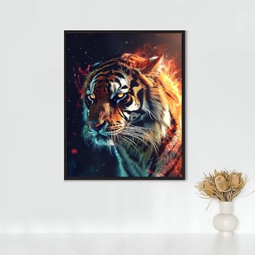 RNXAOPEN Diamond Painting Tier, Diamond Painting Erwachsene Tiger Bastelset, DIY Diamant Malerei Runder Vollbohrer Diamanten Kinder Malerei Stickerei Kreuzstich Dekoration, Geschenk 30x40cm PJY2 8-6 von RNXAOPEN