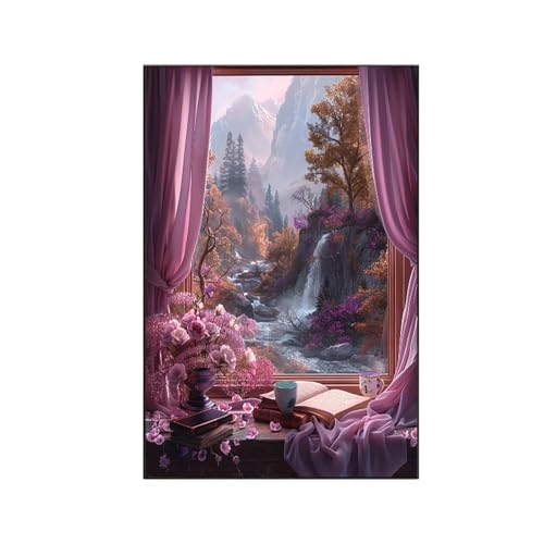 RNXAOPEN Landschaft Malen Nach Zahlen Erwachsene, Malen Nach Zahlen Fallen, DIY Paint by Numbers Set Pinseln und Acrylfarben für Anfänger Geeignet mit Zimmer Deko Asthetik, Geschenke 80x110cm 1-2 von RNXAOPEN