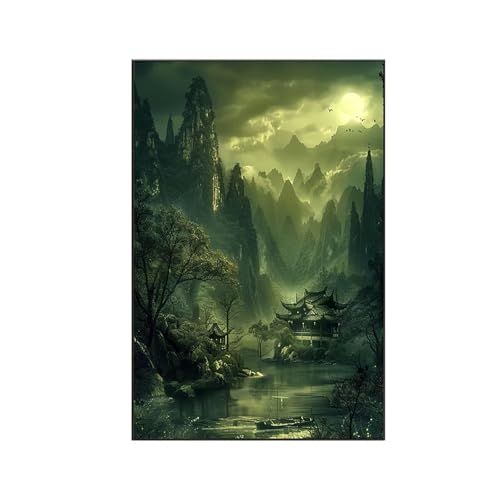 RNXAOPEN Landschaft Malen Nach Zahlen Erwachsene, Malen Nach Zahlen Landschaft, DIY Paint by Numbers Set Pinseln und Acrylfarben für Anfänger Geeignet mit Zimmer Deko Asthetik, Geschenke 80x110cm 9-6 von RNXAOPEN