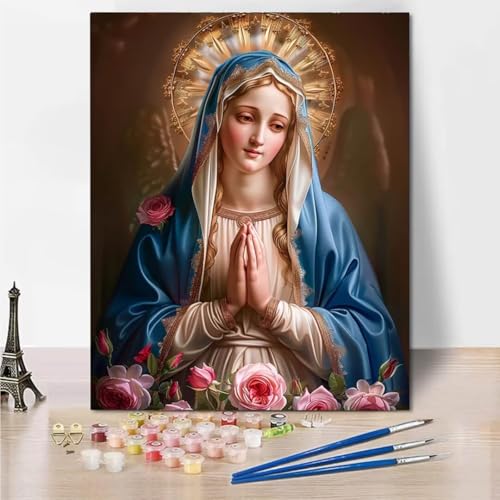 RNXAOPEN Malen Nach Zahlen Erwachsene, Bastelset für Erwachsene Malen Nach Zahlen Maria Woman mit Pinseln Acrylpigment für Kinder und Anfänger 40x50cm 7150-5 RNXAOPEN Malen Nach Zahlen Erwachsene, Bastelset für Erwachsene Malen Nach Zahlen Maria Woman mit Pinseln Acrylpigment für Kinder und Anfänger 40x50cm 7150-5 von RNXAOPEN