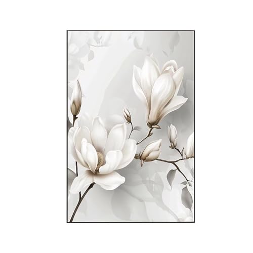 RNXAOPEN Malen Nach Zahlen Erwachsene Blumen Malen Nach Zahlen, Paint by Numbers Magnolie Bastelset Erwachsene Frauen mit Pinseln und Acrylfarben für Deko Schlafzimmer, Geschenke (80x110cm) Q-7 von RNXAOPEN