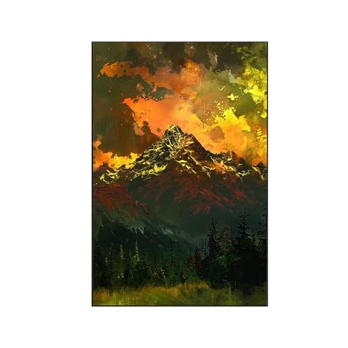 RNXAOPEN Malen Nach Zahlen Erwachsene Landschaft Malen Nach Zahlen, Paint by Numbers Gebirge Bastelset Erwachsene Frauen mit Pinseln und Acrylfarben für Deko Schlafzimmer, Geschenke 50 x 70 cm D-8 von RNXAOPEN