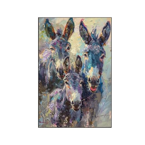 RNXAOPEN Malen Nach Zahlen Erwachsene Tier Malen Nach Zahlen, Paint by Numbers Esel Bastelset Erwachsene Frauen mit Pinseln und Acrylfarben für Deko Schlafzimmer, Geschenke für Frauen 80x100cm 2-M von RNXAOPEN