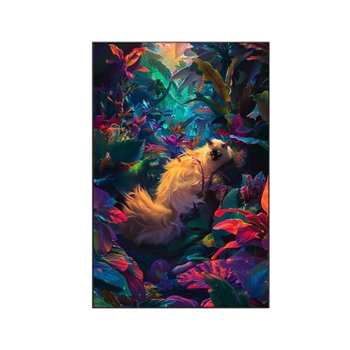 RNXAOPEN Malen Nach Zahlen Erwachsene Tier Malen Nach Zahlen, Paint by Numbers Katze Bastelset Erwachsene Frauen mit Pinseln und Acrylfarben für Deko Schlafzimmer, Geschenke für Frauen (70x95cm) 5-G von RNXAOPEN