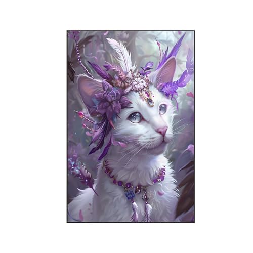 RNXAOPEN Malen Nach Zahlen Erwachsene Tier Malen Nach Zahlen, Paint by Numbers Katze Bastelset Erwachsene Frauen mit Pinseln und Acrylfarben für Deko Schlafzimmer, Geschenke für Frauen 80x100cm F-8 von RNXAOPEN