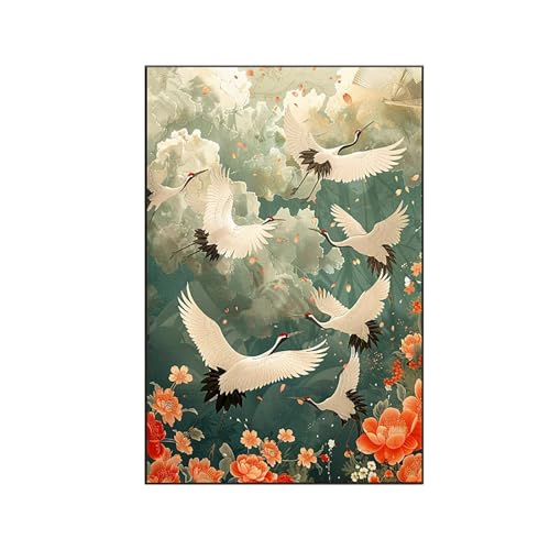 RNXAOPEN Malen Nach Zahlen Erwachsene Tier Malen Nach Zahlen, Paint by Numbers Kran Bastelset Erwachsene Frauen mit Pinseln und Acrylfarben für Deko Schlafzimmer, Geschenke für Frauen 60x80cm T-O von RNXAOPEN