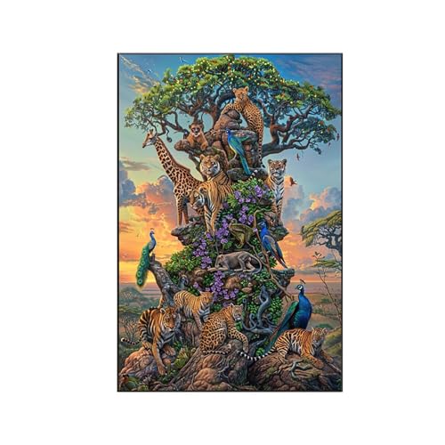 RNXAOPEN Malen Nach Zahlen Erwachsene Tier Malen Nach Zahlen, Paint by Numbers Leopard Bastelset Erwachsene Frauen mit Pinseln und Acrylfarben für Deko Schlafzimmer, Geschenke für Frauen 80x100cm C-L von RNXAOPEN