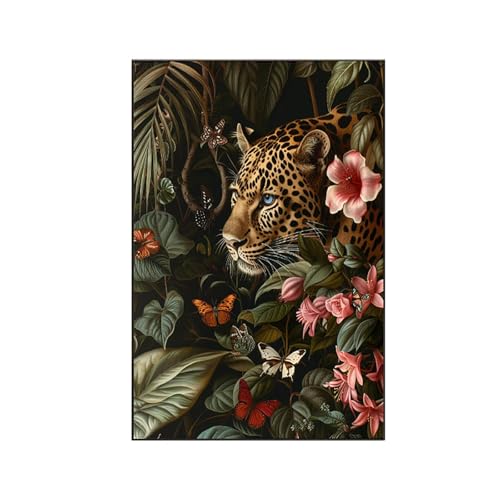 RNXAOPEN Malen Nach Zahlen Erwachsene Tier Malen Nach Zahlen, Paint by Numbers Leopard Bastelset Erwachsene Frauen mit Pinseln und Acrylfarben für Deko Schlafzimmer, Geschenke für Frauen 90x120cm C-1 von RNXAOPEN
