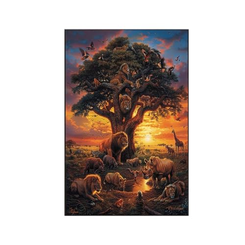 RNXAOPEN Malen Nach Zahlen Erwachsene Tier Malen Nach Zahlen, Paint by Numbers Löwe Bastelset Erwachsene Frauen mit Pinseln und Acrylfarben für Deko Schlafzimmer, Geschenke für Frauen (50x70cm) C-J von RNXAOPEN