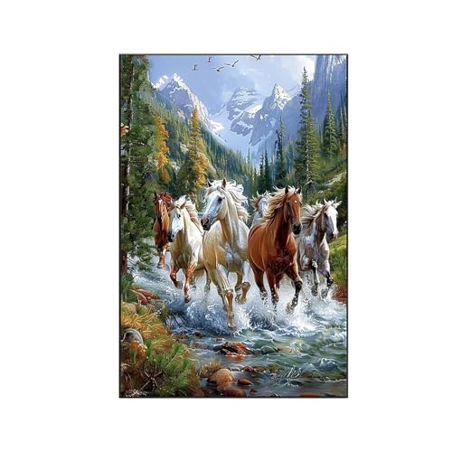 RNXAOPEN Malen Nach Zahlen Erwachsene Tier Malen Nach Zahlen, Paint by Numbers Pferd Bastelset Erwachsene Frauen mit Pinseln und Acrylfarben für Deko Schlafzimmer, Geschenke für Frauen 80x100cm 5-2 von RNXAOPEN