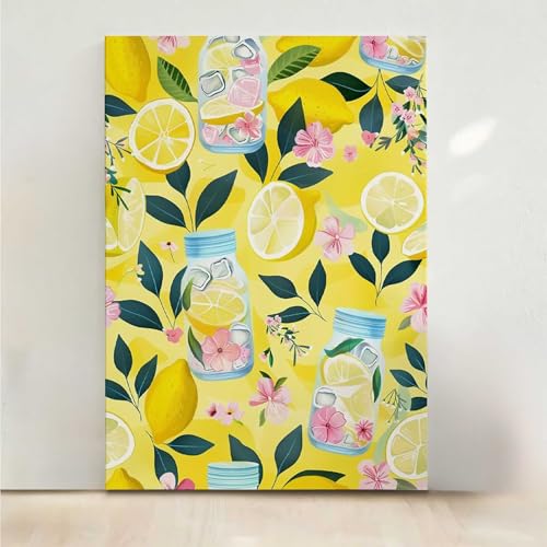 RNXAOPEN Obst Diamond Painting, 5D Zitrone Diamond Painting Erwachsene Diamant Malerei DIY Steine Kristall Kunst Bastelnset Erwachsene Anfänger Set, zur Zimmer Wanddeko, Geschenke 30x40cm PjY7505 5-3 von RNXAOPEN