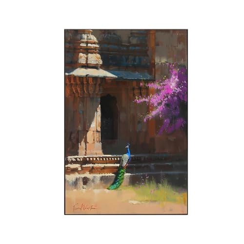 RNXAOPEN Tier Malen Nach Zahlen Erwachsene, Malen Nach Zahlen Pfau, DIY Paint by Numbers Set Pinseln und Acrylfarben für Anfänger Geeignet mit für Wohnzimmer Deko Asthetik, Geschenke 30x40cm K-1 von RNXAOPEN