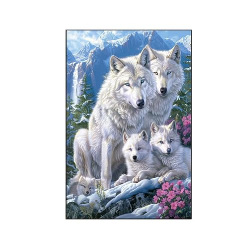RNXAOPEN Tier Malen Nach Zahlen Erwachsene, Malen Nach Zahlen Wolf, DIY Paint by Numbers Set Pinseln und Acrylfarben für Anfänger Geeignet mit Zimmer Deko Asthetik, Geschenke (80x100cm) 7-0 von RNXAOPEN
