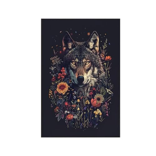 RNXAOPEN Tier Malen Nach Zahlen Erwachsene, Malen Nach Zahlen Wolf, DIY Paint by Numbers Set Pinseln und Acrylfarben für Anfänger Geeignet mit Zimmer Deko Asthetik, Geschenke (90x120cm) Q-4 von RNXAOPEN
