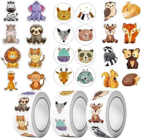 1500 Pcs Sticker Kinder,Aufkleber kinder,sticker tiere, Kinder-Aufkleber, Belohnungsaufkleber für Kinder, Cartoon Tier Aufkleber Kinder, Tiermuster Sticker,Ideal für Geschenke, Kindergeburtstage 1500 Pcs Sticker Kinder,Aufkleber kinder,sticker tiere, Kinder-Aufkleber, Belohnungsaufkleber für Kinder, Cartoon Tier Aufkleber Kinder, Tiermuster Sticker,Ideal für Geschenke, Kindergeburtstage von RNXSIB