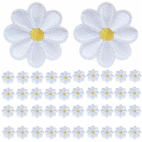 40 StüCk Patches Zum AufbüGeln, GäNseblüMchen AufnäHer, Patches Zum AufnäHen, AufnäHer Zum AufbüGeln, Applikationen Zum AufnäHen, AufbüGler Erwachsene, DIY Dekorative Patches Jacke Jeans von RNXSIB