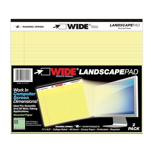 Roaring Spring breit Landschaft Pad, 27,9 x 24,1 cm 40 gefüttert Blatt, kanariengelb, 2/Pack Roaring Spring breit Landschaft Pad, 27,9 x 24,1 cm 40 gefüttert Blatt, kanariengelb, 2/Pack von ROARING SPRING