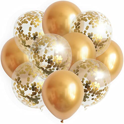 10x Luftballons Set Konfetti Metallic Geburtstag Ballons Deko Party Hochzeit DIY, Farbe:Gold 10x Luftballons Set Konfetti Metallic Geburtstag Ballons Deko Party Hochzeit DIY, Farbe:Gold von ROB'S BALLOONS