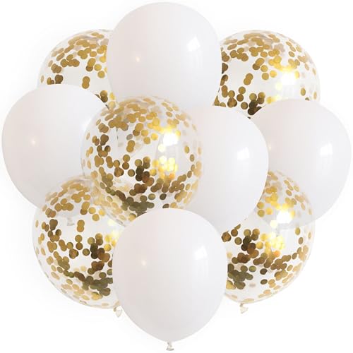 10x Luftballons Set Konfetti Metallic Geburtstag Ballons Deko Party Hochzeit JGA, Farbe:Weiß 10x Luftballons Set Konfetti Metallic Geburtstag Ballons Deko Party Hochzeit JGA, Farbe:Weiß von ROB'S BALLOONS