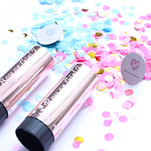 2x Konfetti Popper Werfer Geschlecht Offenbarung Gender Reveal Party Boys Girls, Muster:Mädchen 2x Konfetti Popper Werfer Geschlecht Offenbarung Gender Reveal Party Boys Girls, Muster:Mädchen von ROB'S BALLOONS
