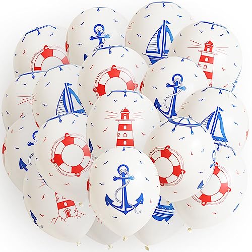 50 Stk. Premium Luftballons Bio Leuchtturm Anker Schiff 12' Ozean Meer Maritim Set von ROB'S BALLOONS