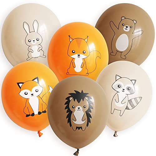 6 Stk. Premium Luftballons Bio Forest Animals 12' Wood Set Hase Igel Fuchs Eichhörnchen von ROB'S BALLOONS