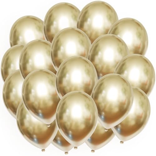 ROB'S BALLOONS 50 STK. Luftballons Chrom Premium Bio Mirror Metallic ? 30 cm Party Geburtstag Deko Set, Farbe:Gold ROB'S BALLOONS 50 STK. Luftballons Chrom Premium Bio Mirror Metallic ? 30 cm Party Geburtstag Deko Set, Farbe:Gold von ROB'S BALLOONS