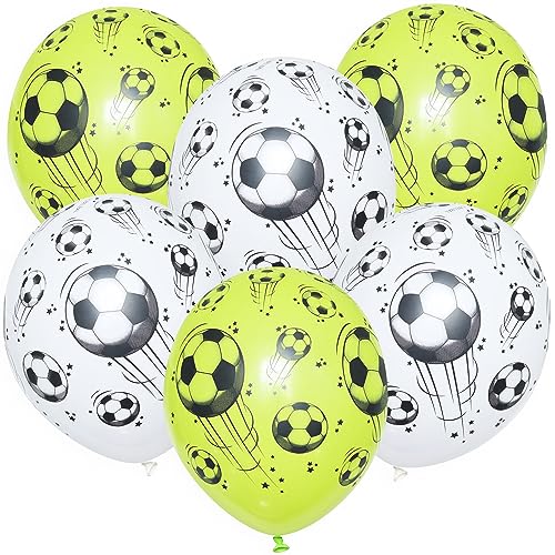 6 Stk. Luftballons Fußball 30 cm Bio Party Geburtstag Soccer DFB Weiß Schwarz Set von ROB'S BALLOONS