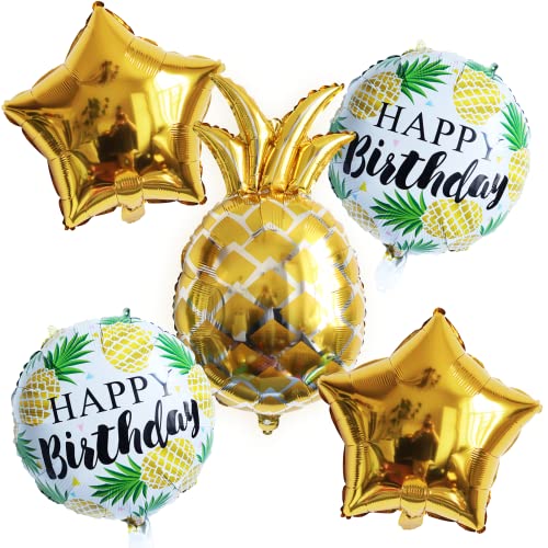 ROB'S BALLOONS Ananas Folienballons Set 5 Stück Sommer Party Pina Colada Luftballon Geburtstag von ROB'S BALLOONS