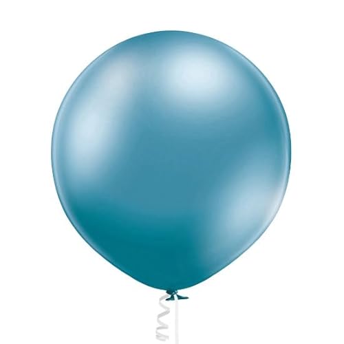 XL Luftballon 60 cm Latex Pastell Chrom Metallic Geburtstag Deko Party, Farbe:Blue Chrome von ROB'S BALLOONS